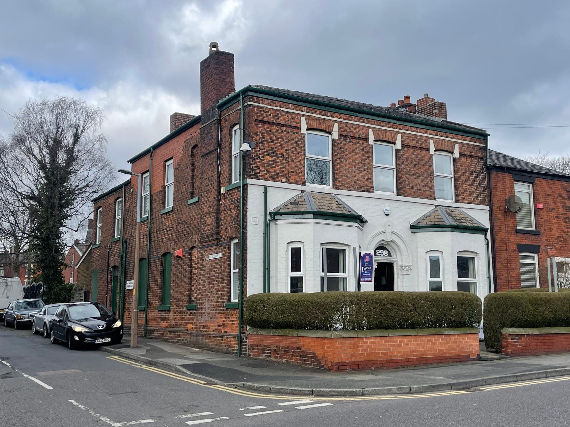 The corner elevation